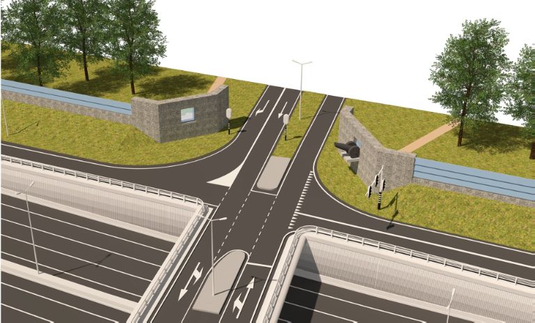 kruising hermangorter met ringweg