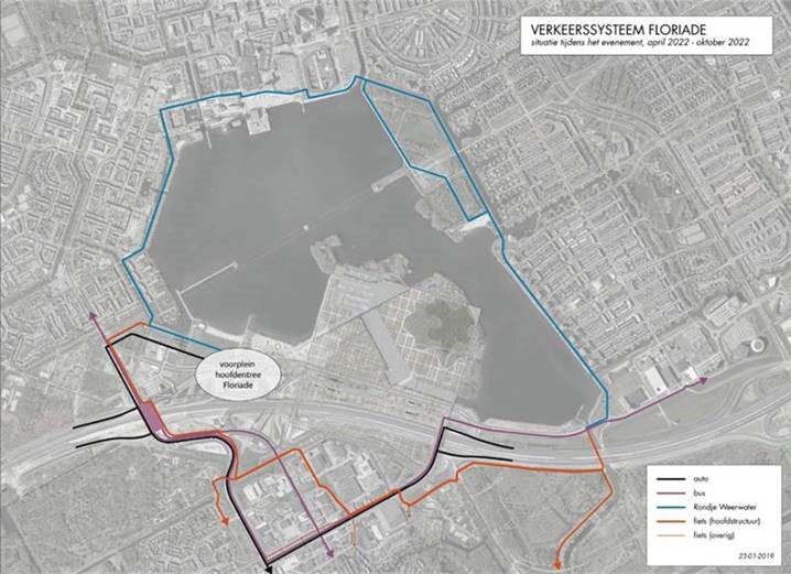 fiets omleiding Floriade