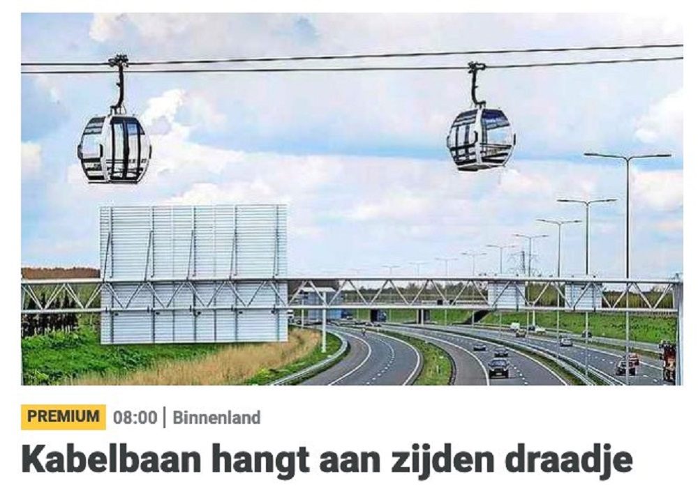 kabelbaan aan zijde draadje